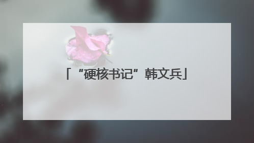 “硬核书记”韩文兵