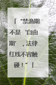 “禁渔期不是‘自由期’，法律红线不容触碰！”