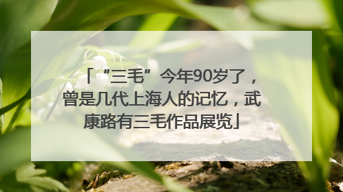“三毛”今年90岁了，曾是几代上海人的记忆，武康路有三毛作品展览