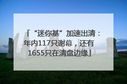 “迷你基”加速出清：年内117只谢幕，还有1655只在清盘边缘