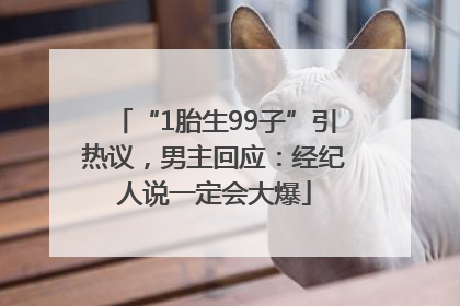 “1胎生99子”引热议，男主回应：经纪人说一定会大爆