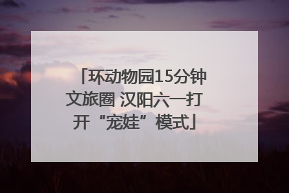环动物园15分钟文旅圈 汉阳六一打开“宠娃”模式