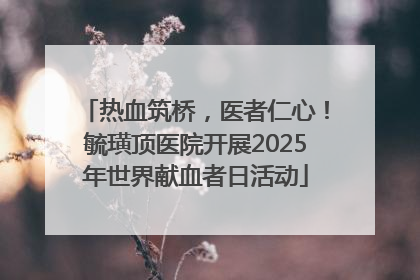 热血筑桥，医者仁心！毓璜顶医院开展2025年世界献血者日活动