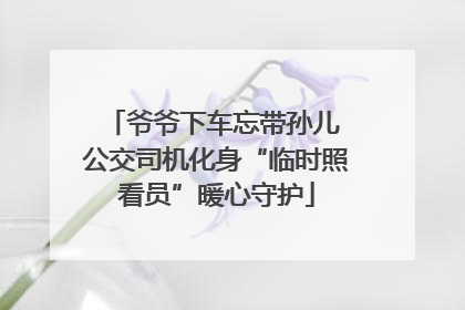 爷爷下车忘带孙儿 公交司机化身“临时照看员”暖心守护