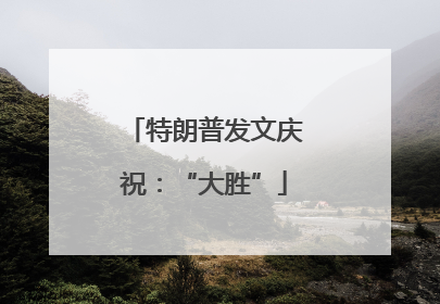 特朗普发文庆祝：“大胜”