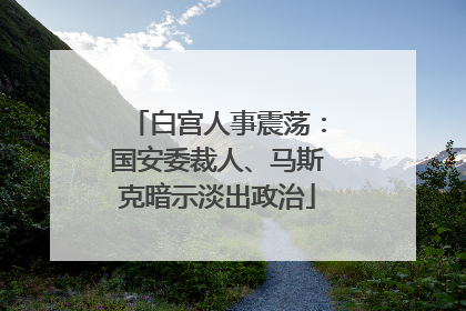 白宫人事震荡：国安委裁人、马斯克暗示淡出政治