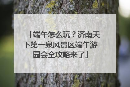 端午怎么玩？济南天下第一泉风景区端午游园会全攻略来了