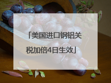 美国进口钢铝关税加倍4日生效