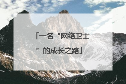 一名“网络卫士”的成长之路