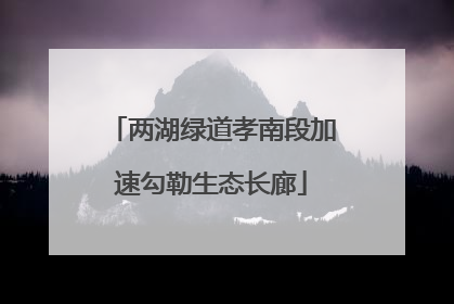 两湖绿道孝南段加速勾勒生态长廊