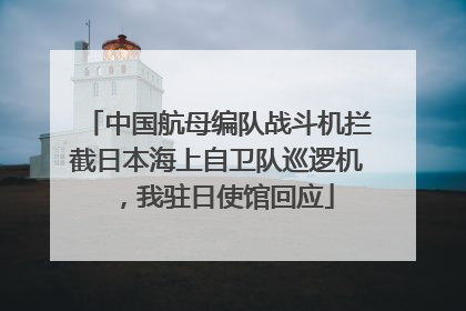 中国航母编队战斗机拦截日本海上自卫队巡逻机，我驻日使馆回应