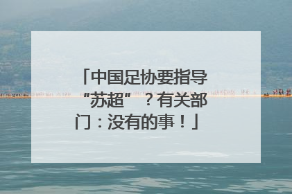 中国足协要指导“苏超”？有关部门：没有的事！