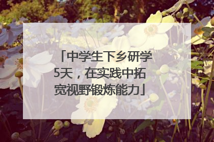 中学生下乡研学5天，在实践中拓宽视野锻炼能力