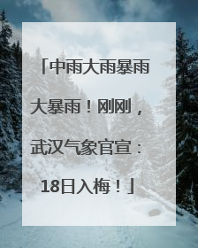 中雨大雨暴雨大暴雨！刚刚，武汉气象官宣：18日入梅！