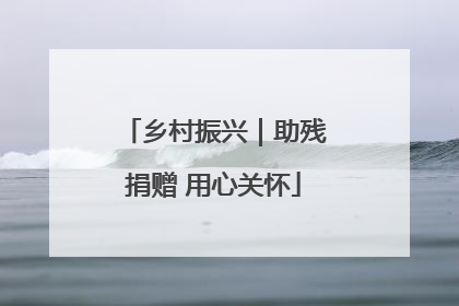 乡村振兴｜助残捐赠 用心关怀
