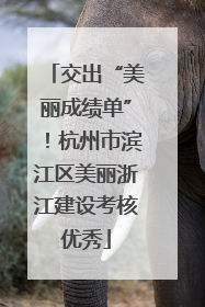 交出“美丽成绩单”！杭州市滨江区美丽浙江建设考核优秀