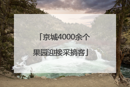京城4000余个果园迎接采摘客