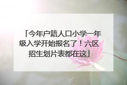 今年户籍人口小学一年级入学开始报名了！六区招生划片表都在这