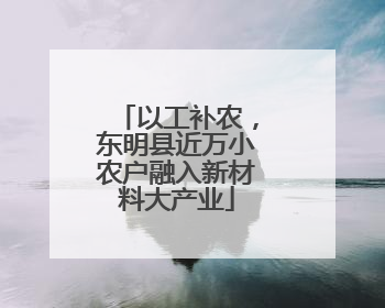 以工补农，东明县近万小农户融入新材料大产业