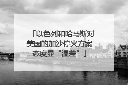 以色列和哈马斯对美国的加沙停火方案态度显“温差”