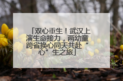 双心重生！武汉上演生命接力，两幼童跨省换心同天共赴“心”生之旅