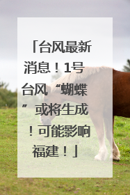 台风最新消息！1号台风“蝴蝶”或将生成！可能影响福建！