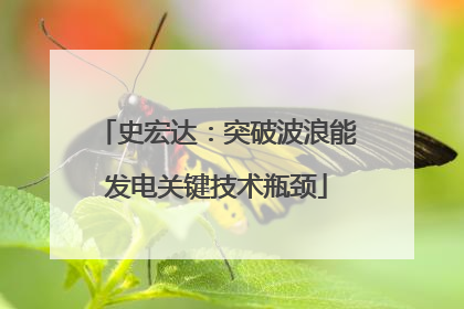 史宏达：突破波浪能发电关键技术瓶颈