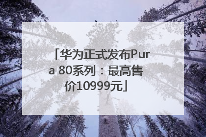 华为正式发布Pura 80系列：最高售价10999元
