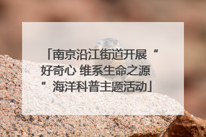 南京沿江街道开展“好奇心 维系生命之源”海洋科普主题活动