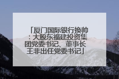 厦门国际银行换帅：大股东福建投资集团党委书记、董事长王非出任党委书记