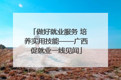 做好就业服务 培养实用技能——广西促就业一线见闻