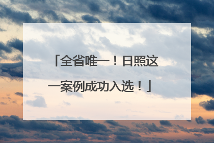 全省唯一！日照这一案例成功入选！