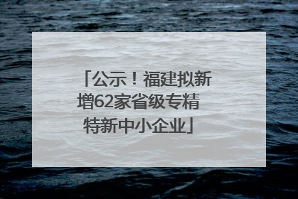 公示！福建拟新增62家省级专精特新中小企业