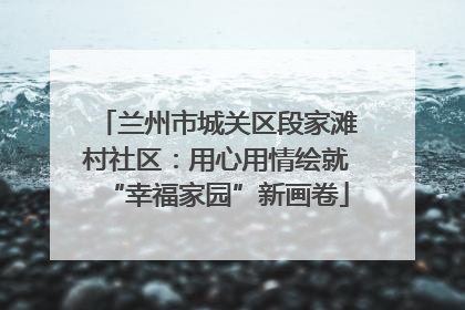兰州市城关区段家滩村社区：用心用情绘就“幸福家园”新画卷