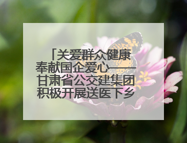关爱群众健康 奉献国企爱心——甘肃省公交建集团积极开展送医下乡义诊活动