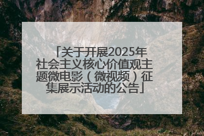 关于开展2025年社会主义核心价值观主题微电影（微视频）征集展示活动的公告