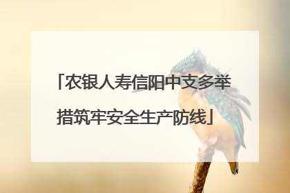 农银人寿信阳中支多举措筑牢安全生产防线