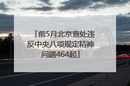 前5月北京查处违反中央八项规定精神问题464起