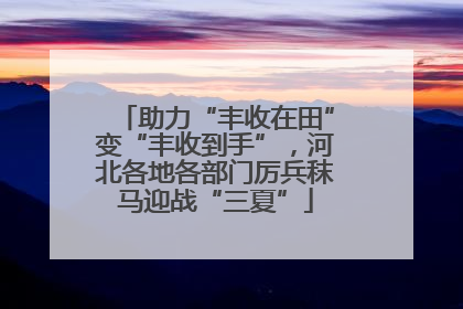 助力“丰收在田”变“丰收到手”，河北各地各部门厉兵秣马迎战“三夏”