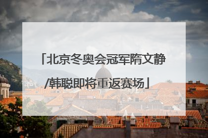 北京冬奥会冠军隋文静/韩聪即将重返赛场