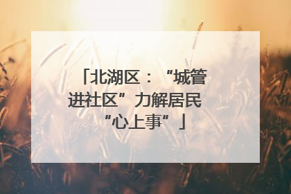 北湖区：“城管进社区”力解居民“心上事”