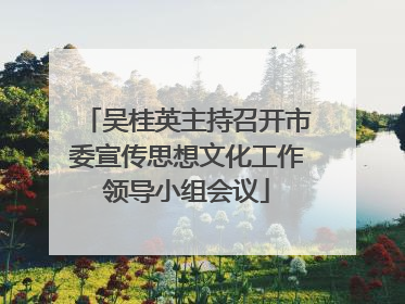 吴桂英主持召开市委宣传思想文化工作领导小组会议