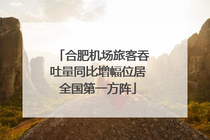 合肥机场旅客吞吐量同比增幅位居全国第一方阵