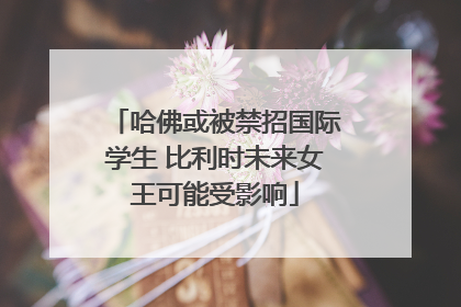 哈佛或被禁招国际学生 比利时未来女王可能受影响