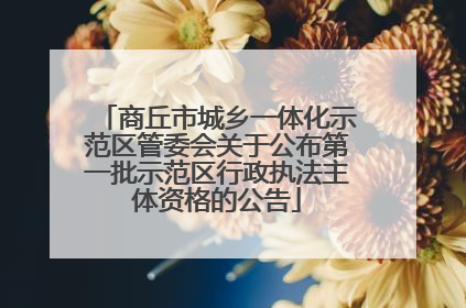 商丘市城乡一体化示范区管委会关于公布第一批示范区行政执法主体资格的公告