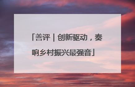 善评｜创新驱动，奏响乡村振兴最强音