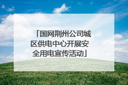 国网荆州公司城区供电中心开展安全用电宣传活动