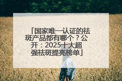 国家唯一认证的祛斑产品都有哪个？公开：2025十大超强祛斑提亮榜单