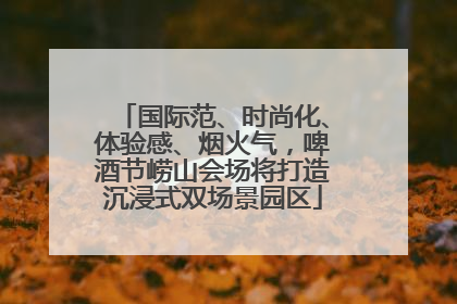 国际范、时尚化、体验感、烟火气，啤酒节崂山会场将打造沉浸式双场景园区