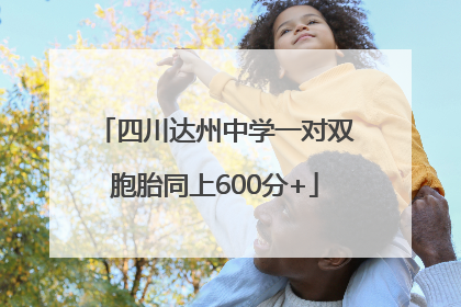 四川达州中学一对双胞胎同上600分+